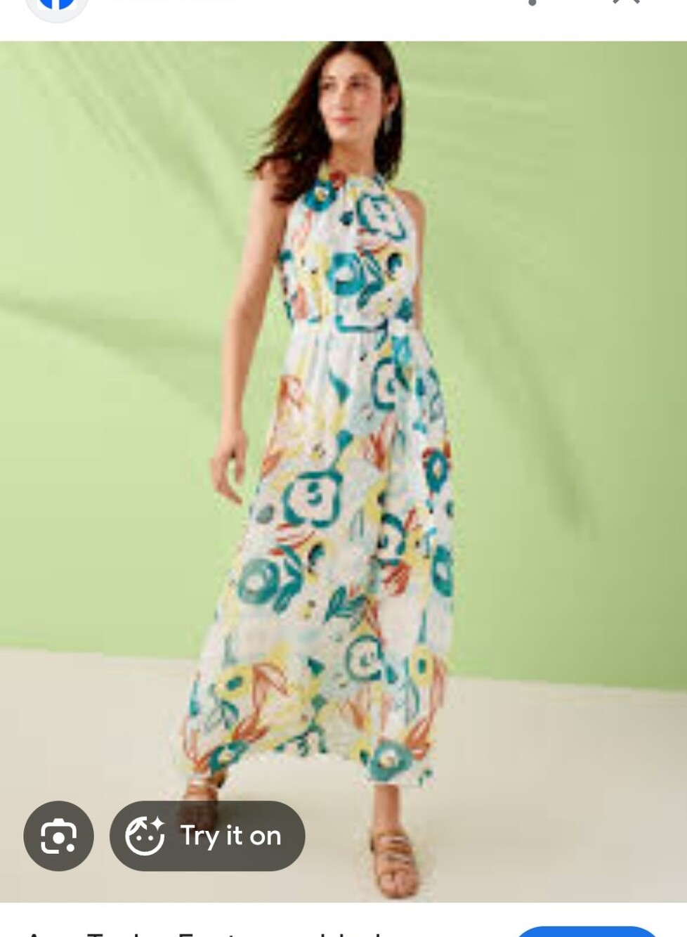Ann Taylor Factory White Floral Halter Maxi Dress Size XS